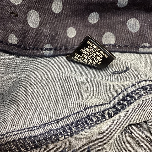 Cato Women's Dark Blue Polka Dot Cropped Jeans Size 12 - Picture 9 of 11